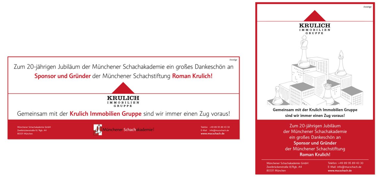 SZ Printanzeige | Münchener Schachakademie | KRULICH IMMOBILIEN GRUPPE